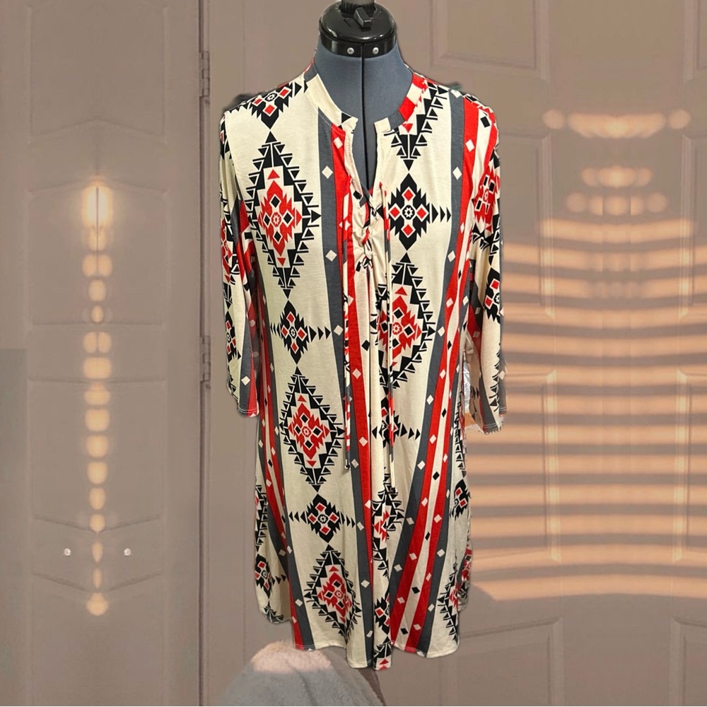 Lucky And Blessed Western Aztec Women’s Dress | Size Large | NWT